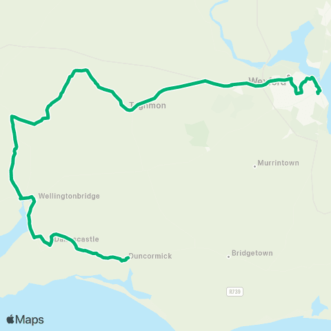 TFI Local Link Duncormick - Wexford map