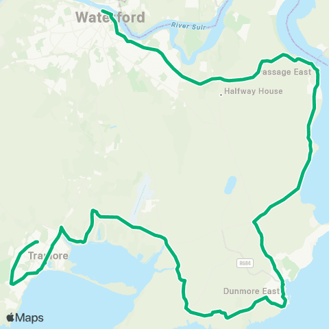 TFI Local Link Tramore - Waterford map