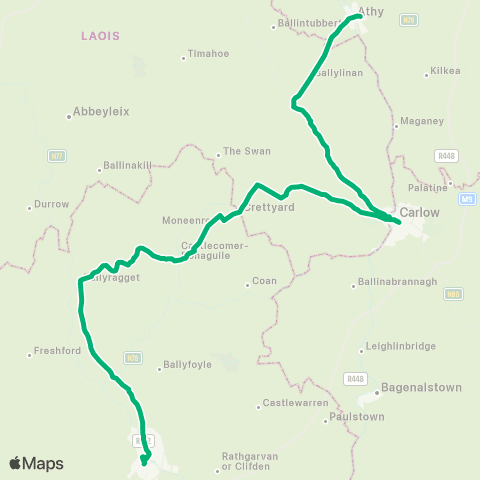 TFI Local Link Kilkenny - Athy map