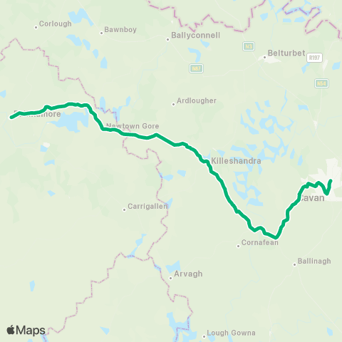 TFI Local Link Ballinamore - Cavan map