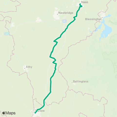 TFI Local Link Carlow - Naas map