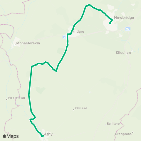 TFI Local Link Athy - Newbridge map