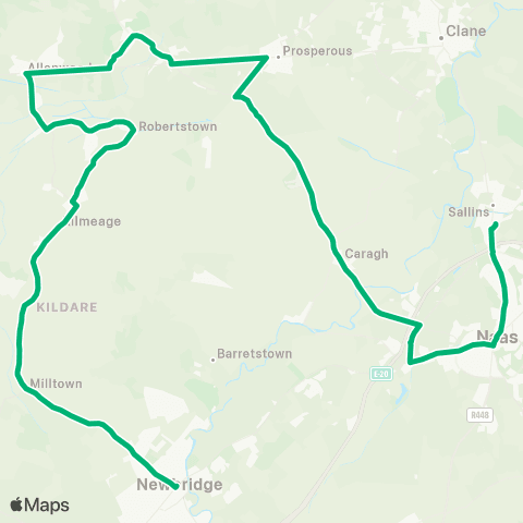 TFI Local Link Newbridge - Sallins map