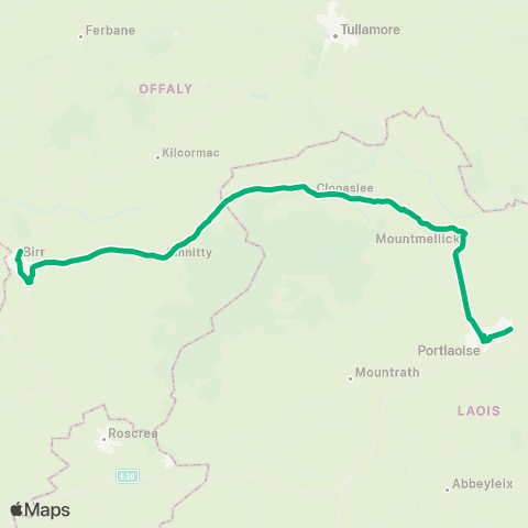 TFI Local Link Birr - Portlaoise map