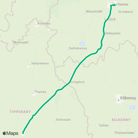 TFI Local Link Cashel - Portlaoise map