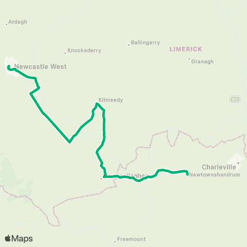 TFI Local Link Newcastle West - Charleville map