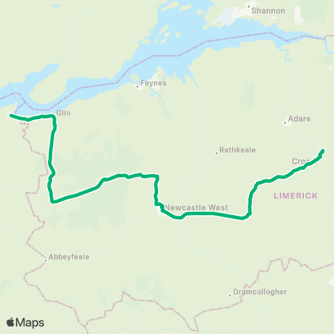 TFI Local Link Tarbert - Croom map