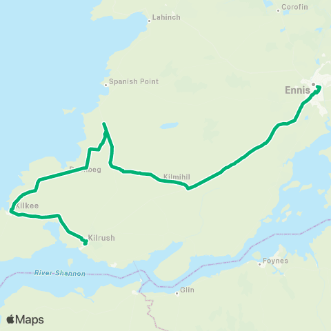 TFI Local Link Ennis - Kilrush map
