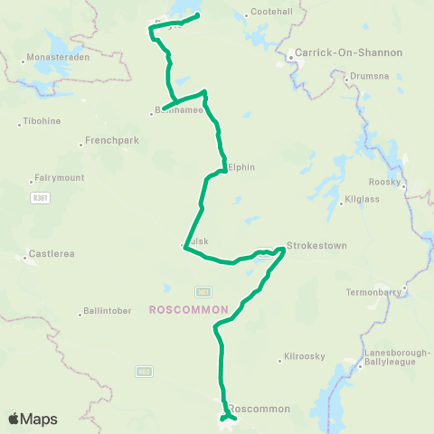TFI Local Link Boyle - Roscommon map