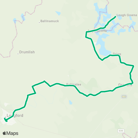 TFI Local Link Lough Gowna - Longford map