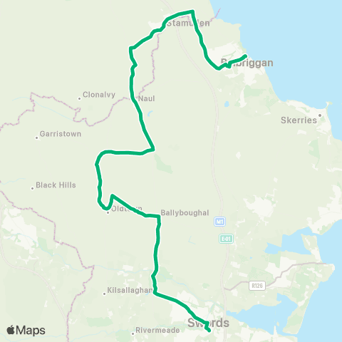 TFI Local Link Swords - Balbriggan map