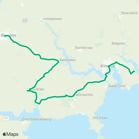 TFI Local Link Bandon - Kinsale map