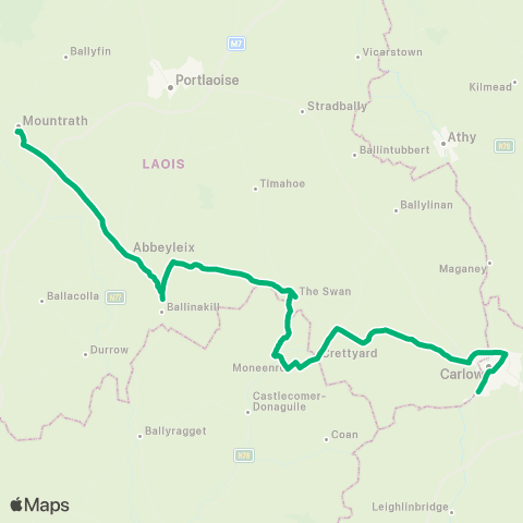 TFI Local Link Mountrath - Carlow map