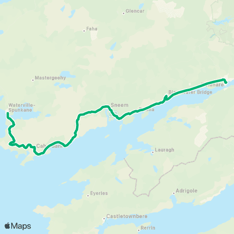 TFI Local Link Waterville - Kenmare map