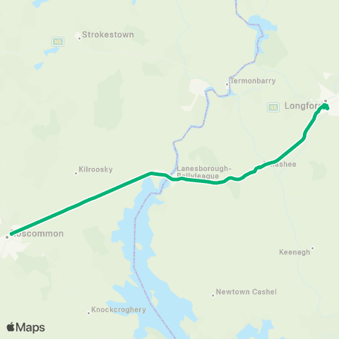 TFI Local Link Longford - Roscommon map