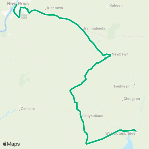 TFI Local Link Wellingtonbridge - New Ross map