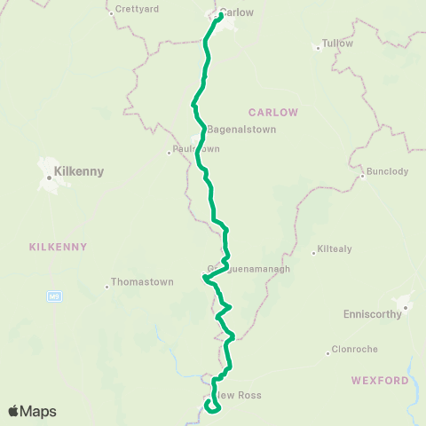 TFI Local Link Carlow - New Ross map