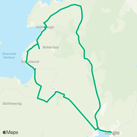 TFI Local Link Dingle - Baile na nGall map