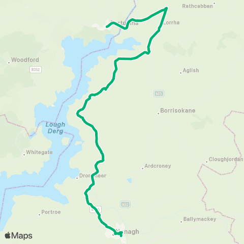 TFI Local Link Portumna - Nenagh map