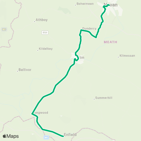 TFI Local Link Navan - Trim - Enfield map