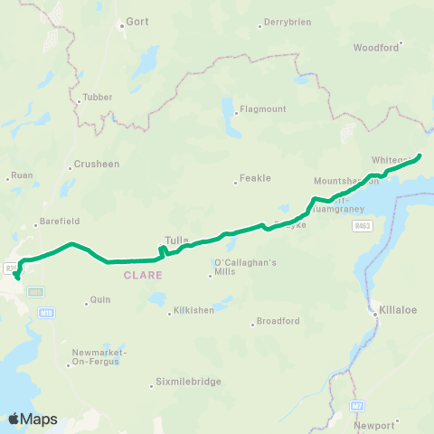 TFI Local Link Whitegate - Ennis map