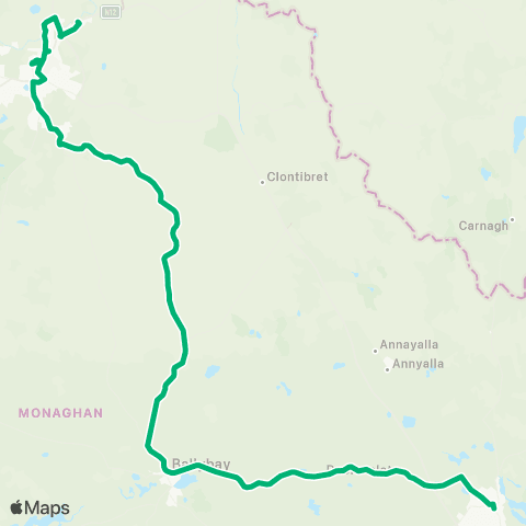 TFI Local Link Castleblayney - Monaghan map