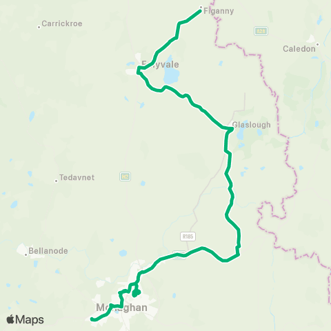 TFI Local Link Mullan - Monaghan map