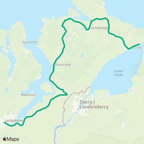 TFI Local Link Greencastle - Buncrana map
