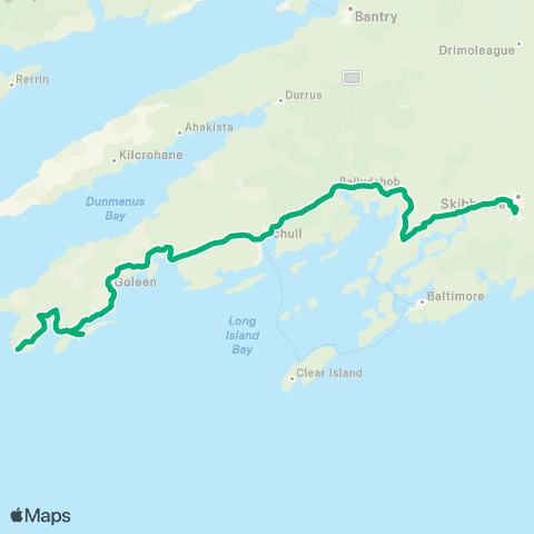 TFI Local Link Mizen Head - Skibbereen map