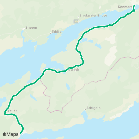 TFI Local Link Castletownbere - Kenmare map