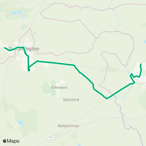 TFI Local Link Portarlington - Monasterevin map