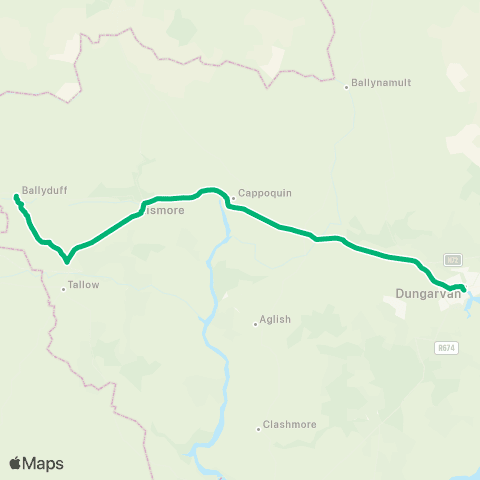 TFI Local Link Ballyduff Upper - Dungarvan map