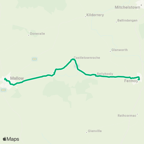 TFI Local Link Fermoy - Mallow map