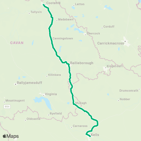 TFI Local Link Kells - Cootehill map