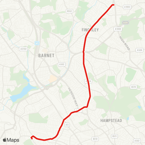 TfL Willesden, Bus Garage - Cricklewood - Golders Green - Temple Fortune - N Finchley map