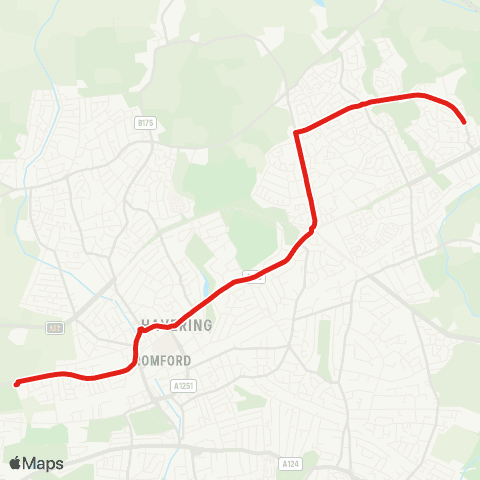 TfL St Edward's Sch - Romford Market - Gallows Corner - Brookside Sch - Harold Hill, Dagnam Pk Square map