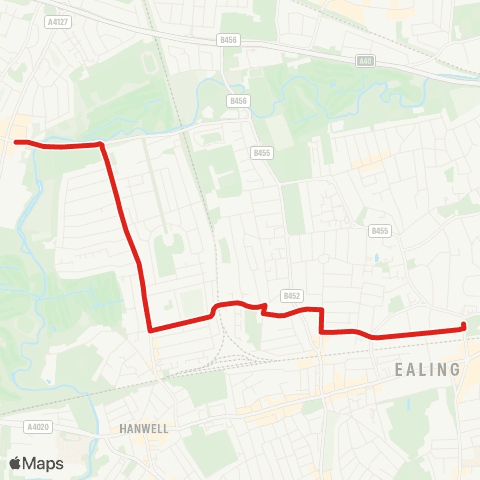 TfL Greenford Bway - Drayton Bridge Rd - Drayton Green Sta - Gordon Rd - Ealing Bway map