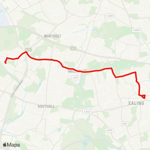 TfL Yeading, Barnhill Estate - Yeading White Hart Roundabout - Ruislip Rd - Greenford Bway - Scotch Common - Pitshanger - Ealing Bway map