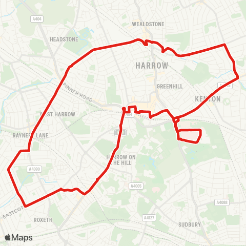 TfL Northwick Pk Hosp - Wealdstone - Rayners Ln - Harrow - Northwick Pk Hosp map