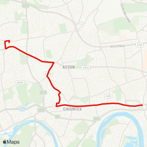 TfL Hammersmith - Acton Town map