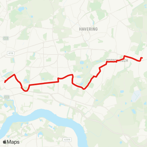 TfL Upminster - Barking map