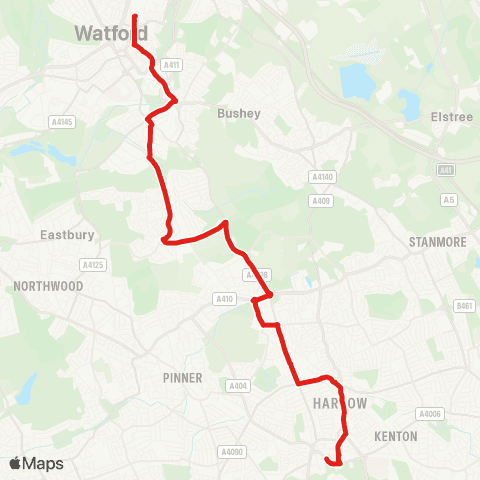 TfL Watford Junction - Harrow-On-The-Hill map