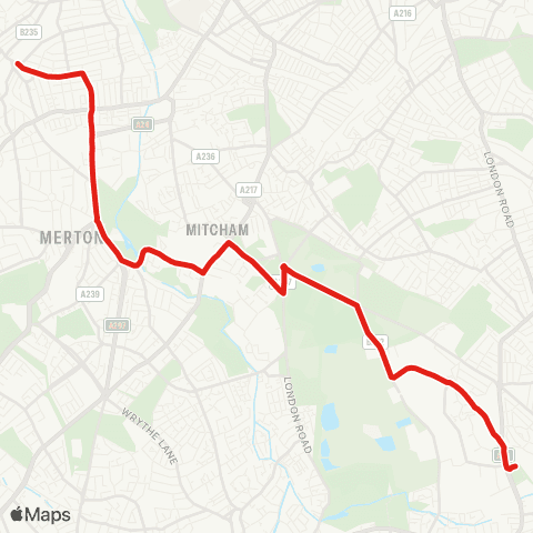 TfL Wimbledon - Waddon Marsh map