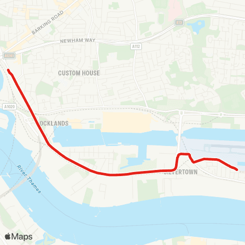 TfL Canning Town - London City Airport map