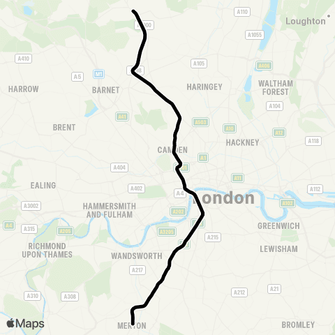 TfL Northern map