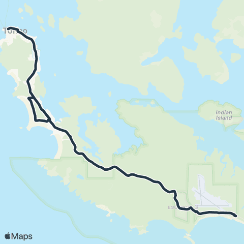 Tofino Free Shuttle Long Beach to Tofino map