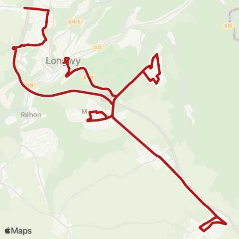 TGL I.U.T Plaine des Jeux-Longwy Bas Espace Bus map