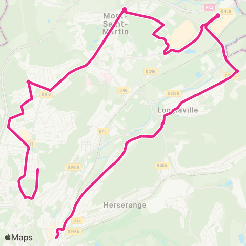 TGL Longwy-Haut Pl. Darche-Longwy-Bas Espace Bus map