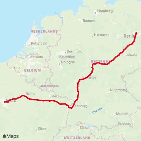 SNCF TGV + Intercités TGV ICE map