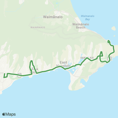 TheBus Kahala-Sea Life Park map